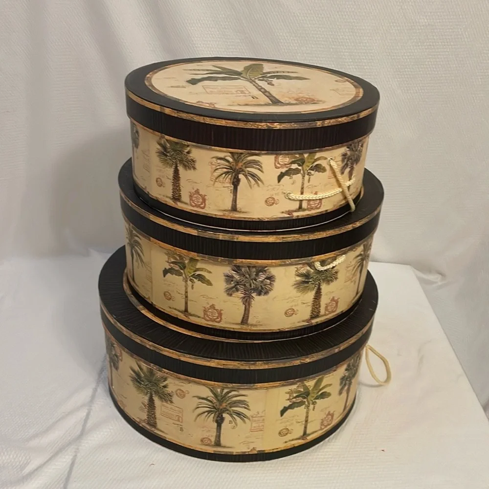 Chad Barrett Tri Coastal Design nesting Storage Boxes - Set of 3 - Picture 2 of 8
